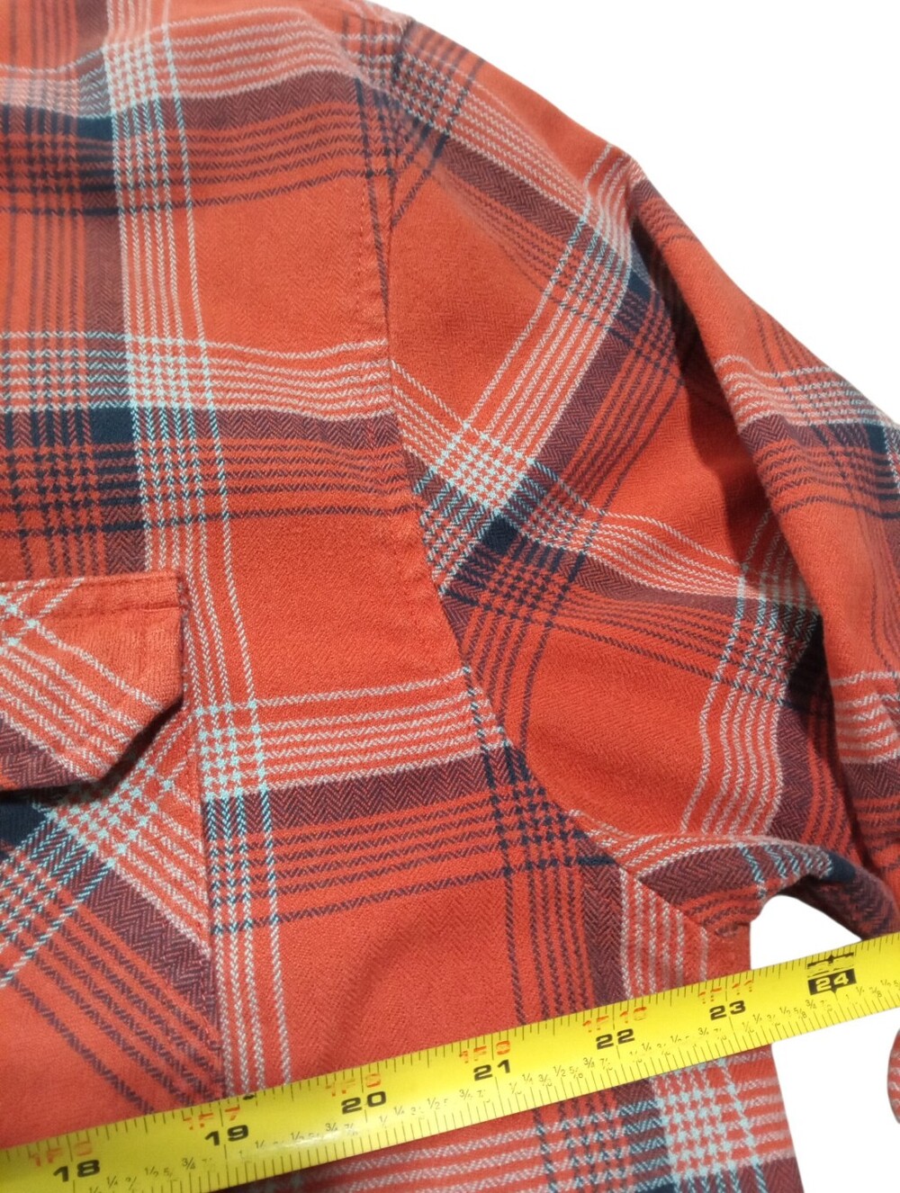 Howler Brothers Orange Plaid Flannel Button Up Outdoor Shirt Mens Sz L - Picture 3 of 6